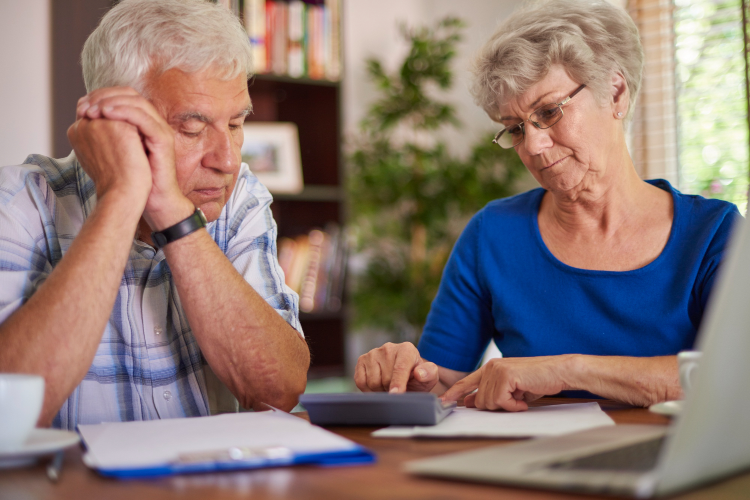 couple reviews their tax bill at the end of the year.