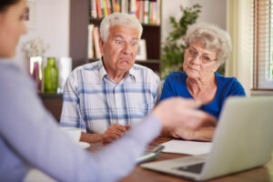 retiree couple receiving a retirement income plan